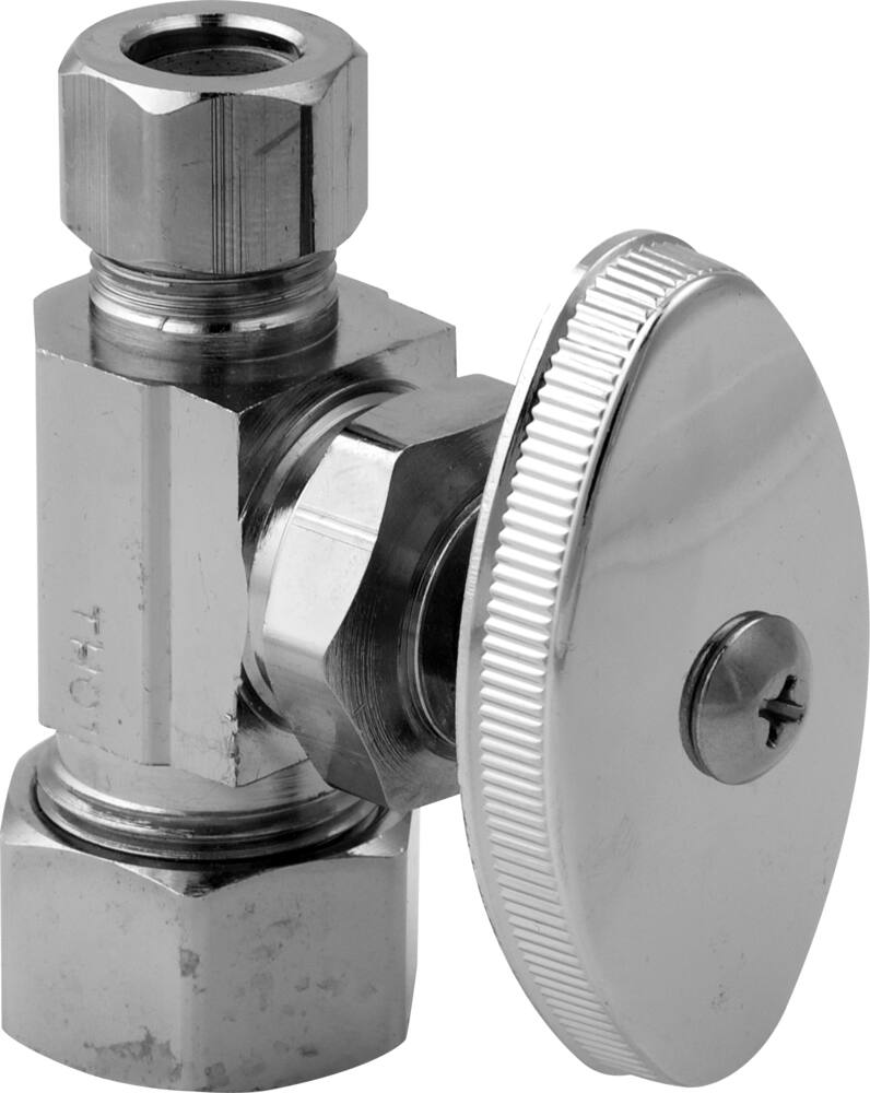 BrassCraft Chrome Plated Straight Valve, 5/8 x 3/8-in OD Tube