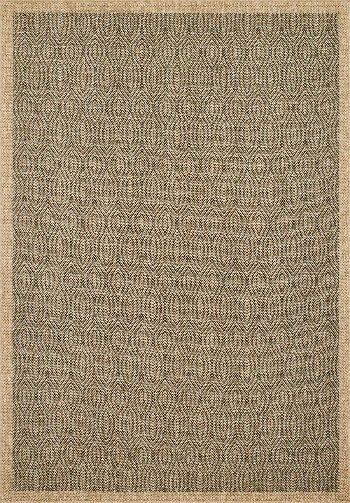 NATURE - Tapis polypropylène aspect jute noir - 120x170 cm