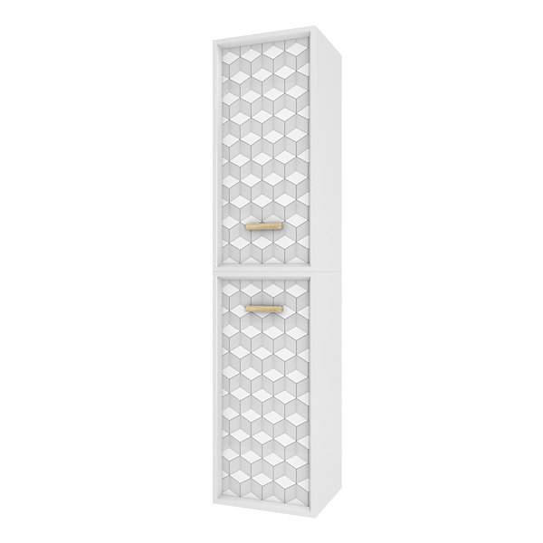 COLONNE DE SALLE DE BAIN SCANDINAVE BLANC A SUSPENDRE - H150xP25xL35cm - NORDIK TEGNINGER