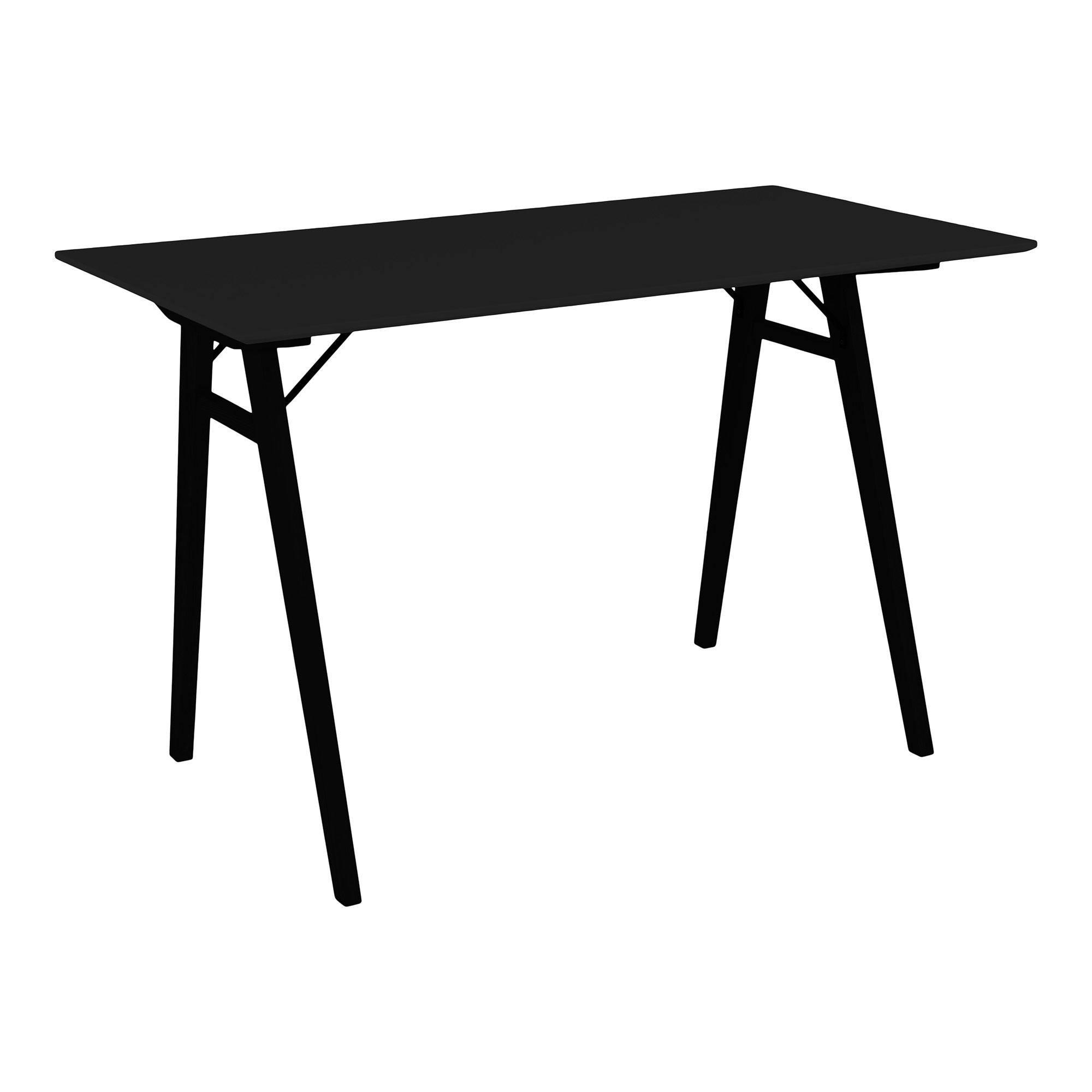 Bureau en bois noir - pieds tréteaux, style industriel TAMPA