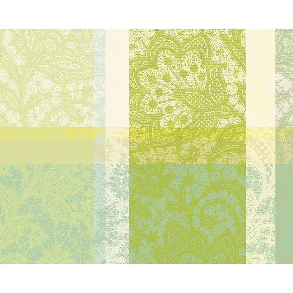 MILLE DENTELLES PRAIRIE - Set  pur coton vert 40X50