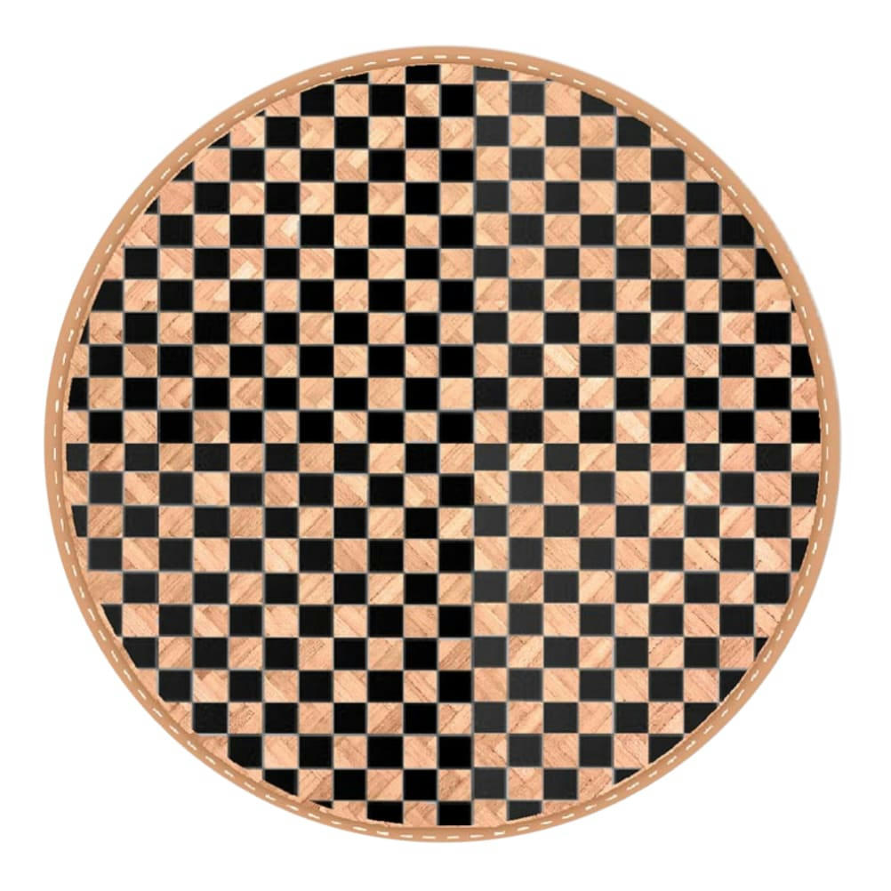 BAMBOU - Set de table beige et noir rond en feuilles de bambou D38