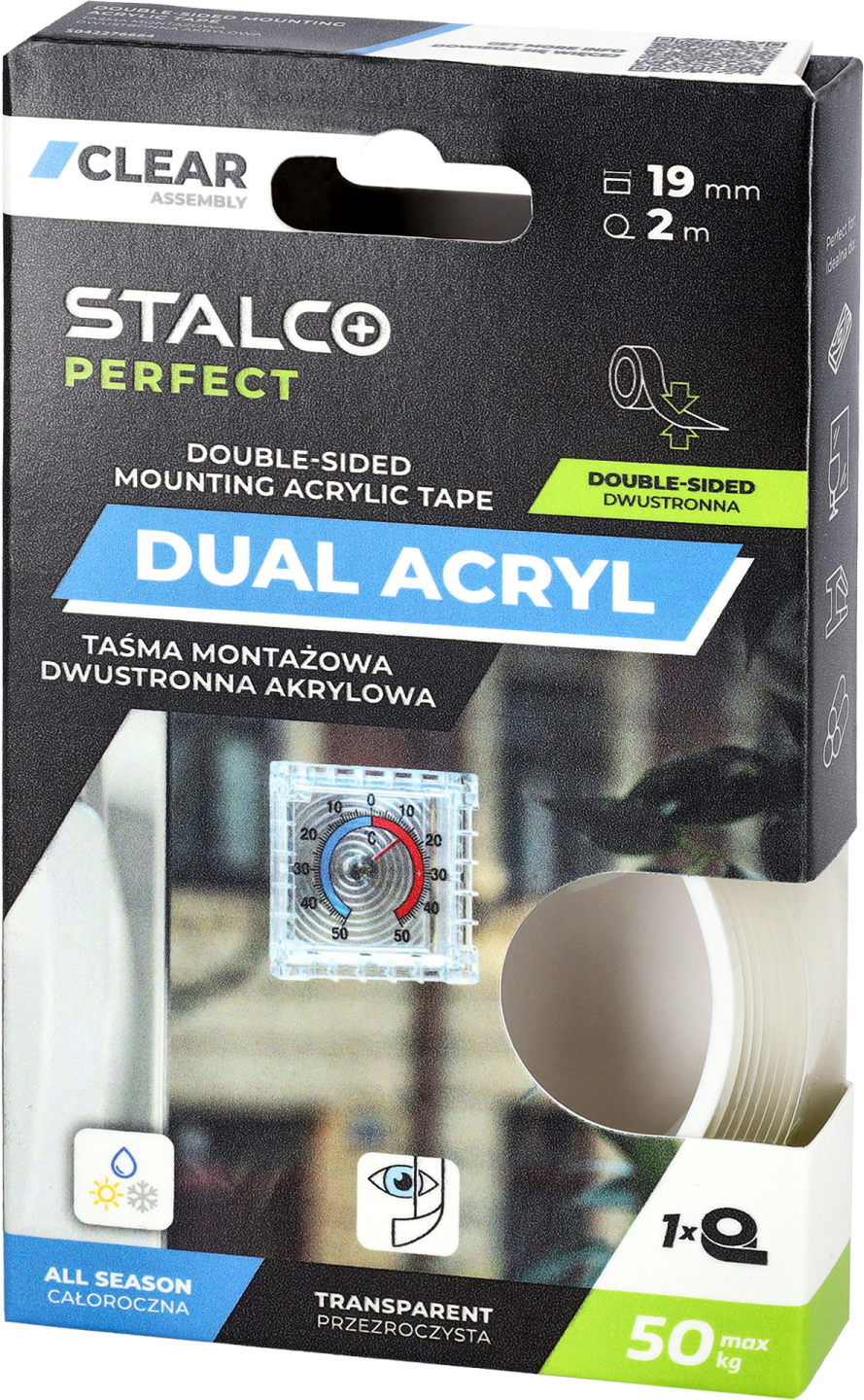 Taśma montażowa dwustronna, akrylowa 19mm x 2m STALCO PERFECT S042276664 STALCO PERFECT S042276664
