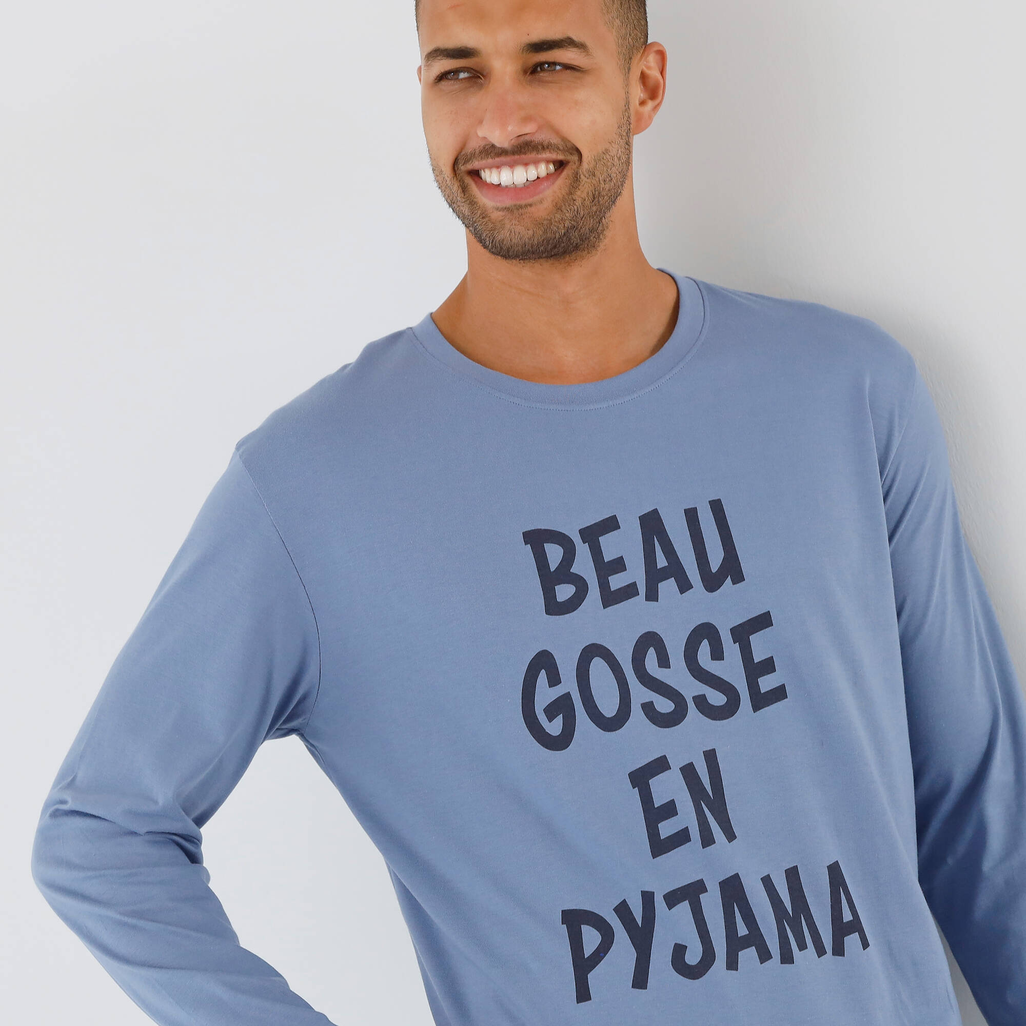 Pyjama col rond à message