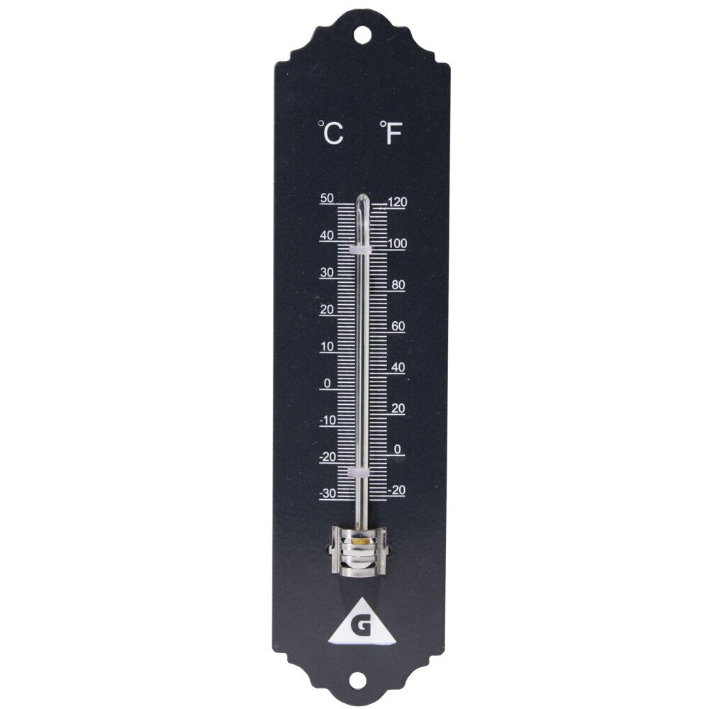 Thermomètre en métal vert H20 cm