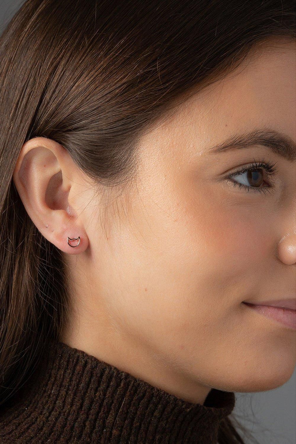 Pure Luxuries London Gift Packaged 'Fatoumata' 18ct Rose Gold Plated Sterling Silver Earrings