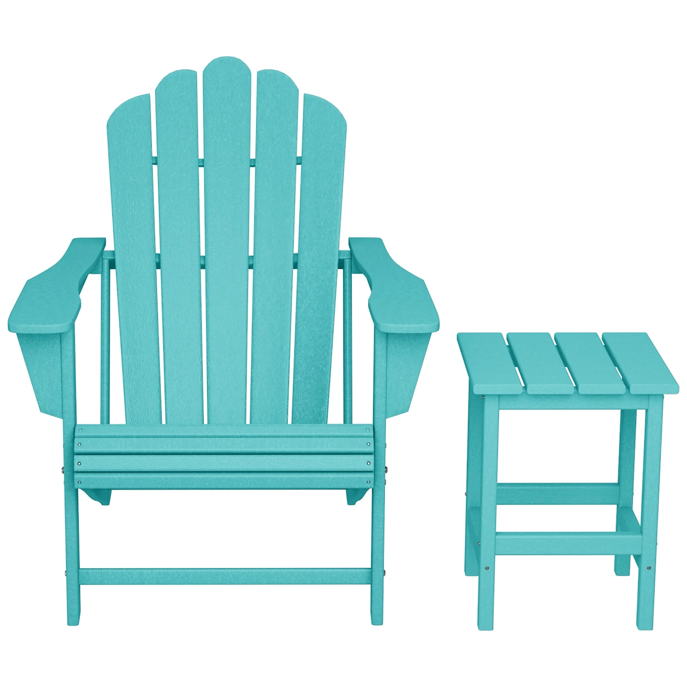 Polytrends Aderson Outdoor Poly Adirondack Chair with Side Table