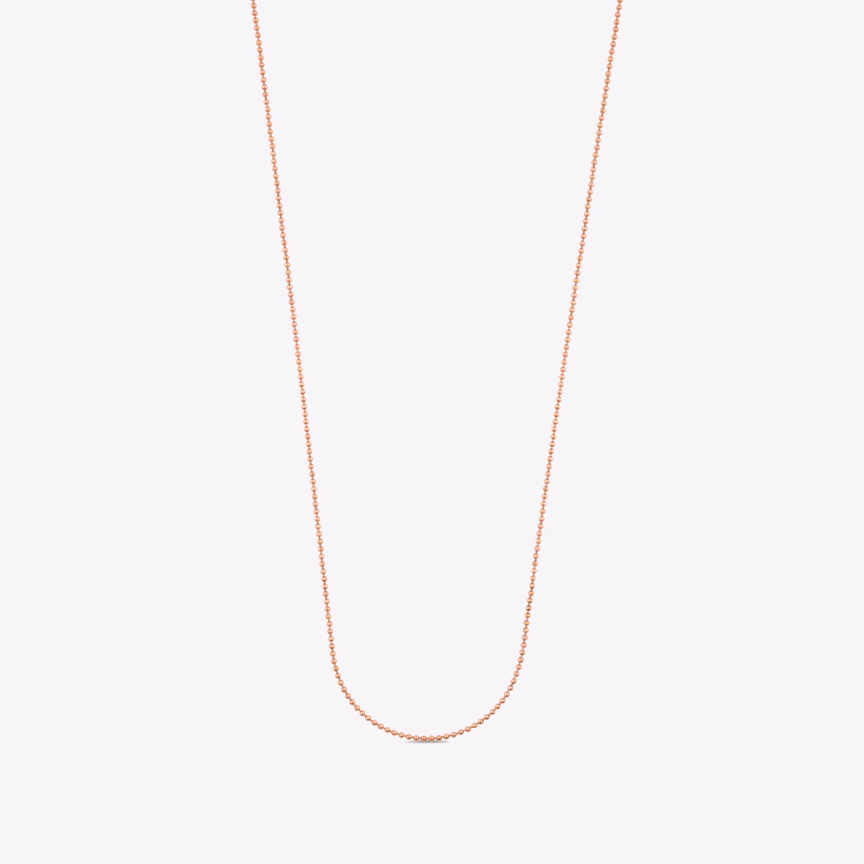 Gargantilla con baño de oro rosa 18 kt sobre plata y bolas, 65 cm Chain