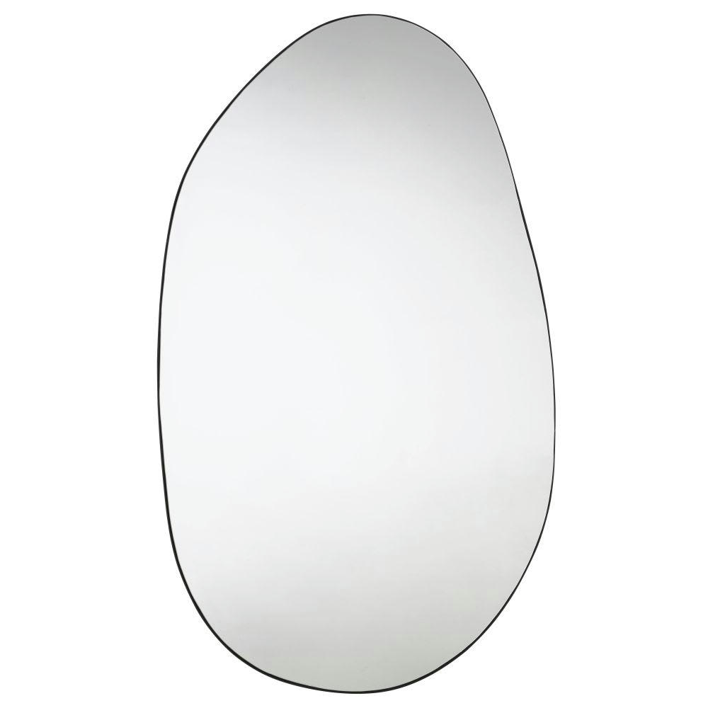 ROCK - Grand miroir organique en métal noir 100x170
