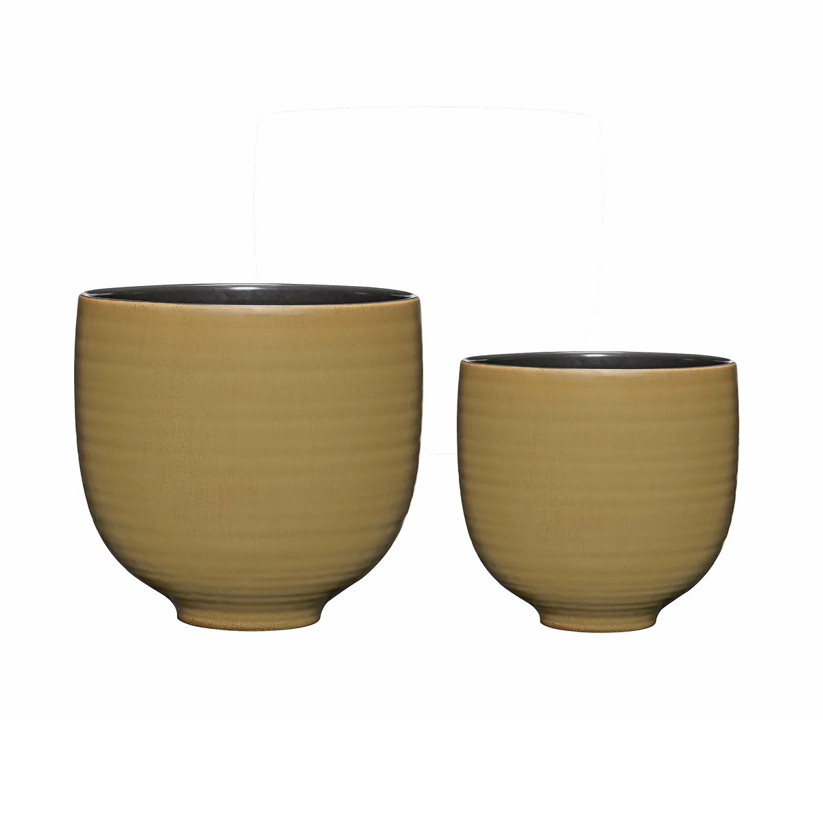 Hübsch Interior - Yuka Keramiktöpfe, grün (2er-Set)