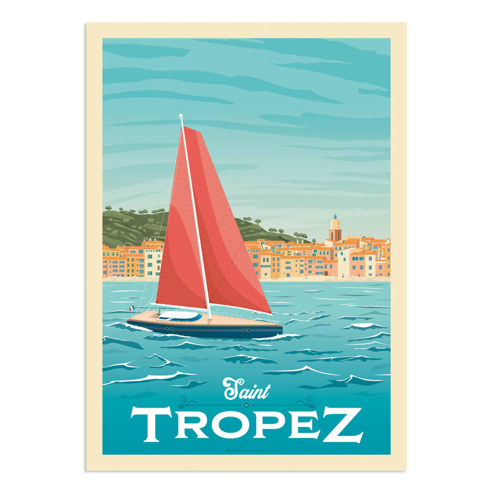 - Affiche Saint-Tropez  50x70 cm