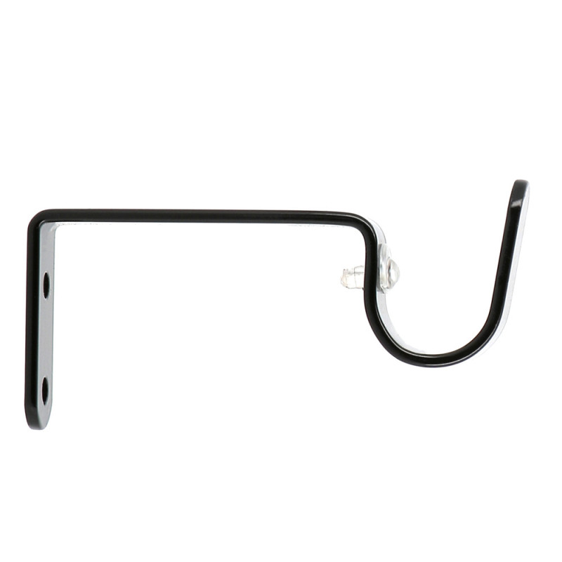 Support de tringle ouvert en métal Horizon Easy Fix noir brillant Ø 20 mm x 8 cm 2 pièces MOBOIS