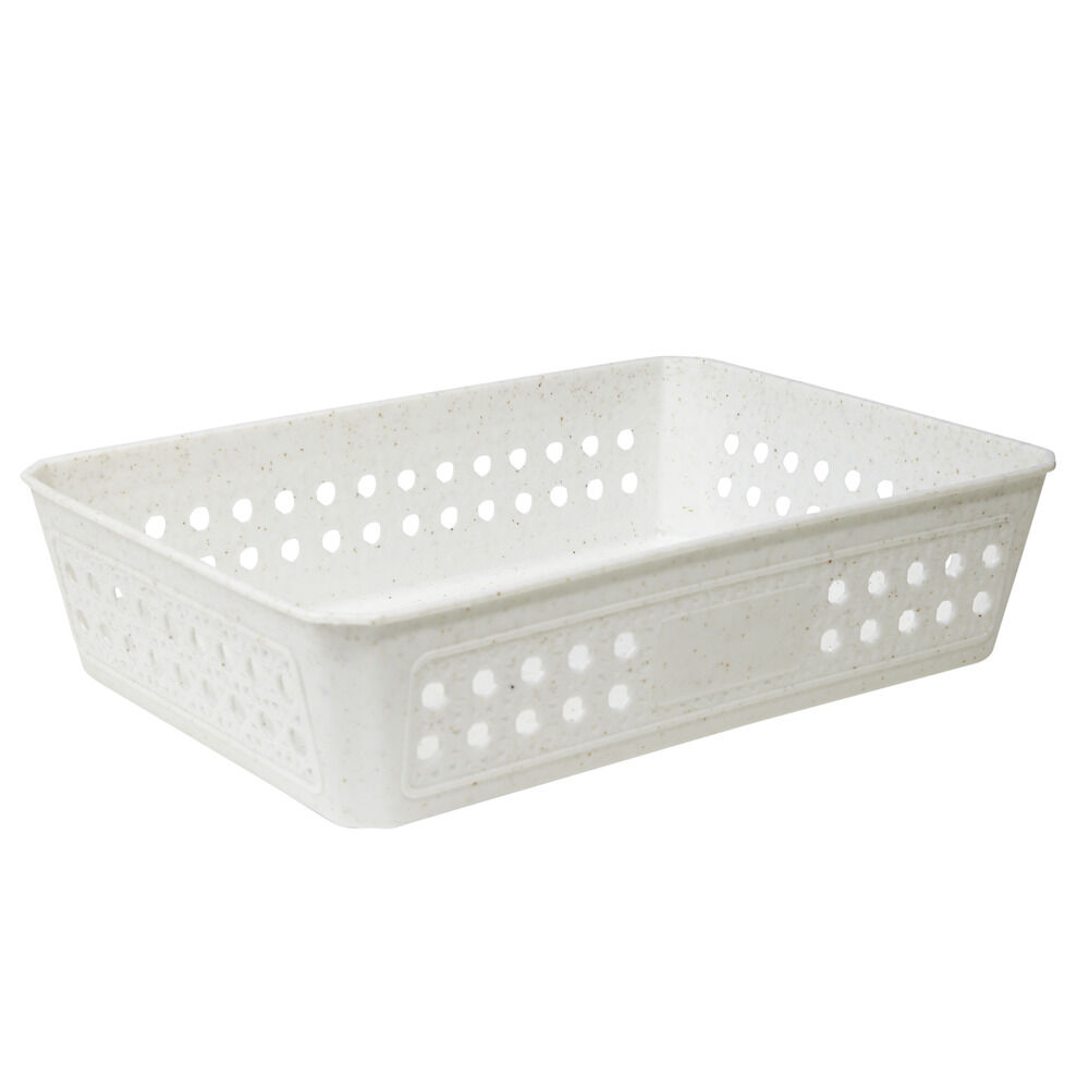 Panière de rangement plastique 27x19xH7cm (3 modèles)