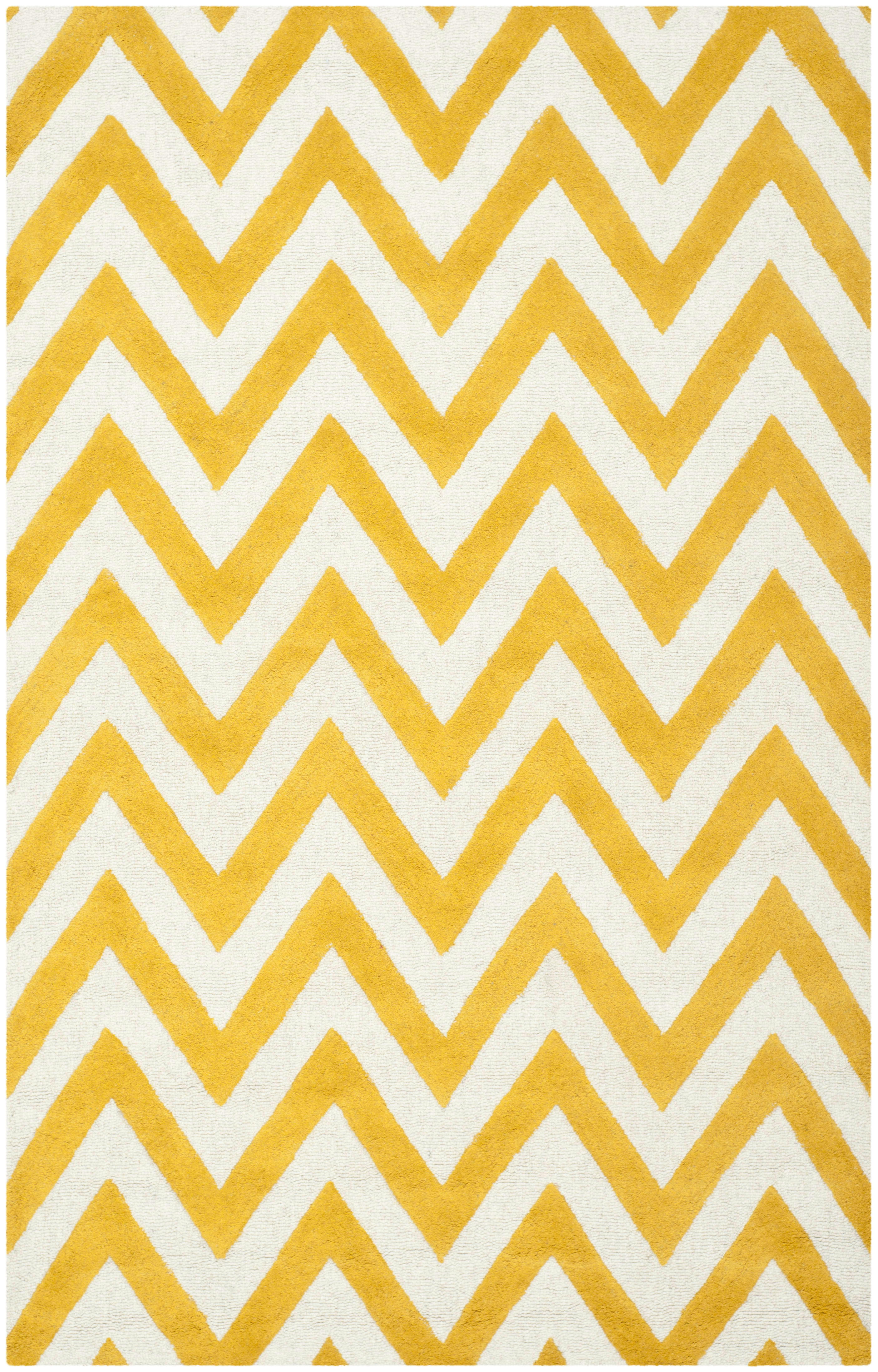 CAMBRIDGE - Tapis de salon interieur en or & ivoire, 122 x 183 cm