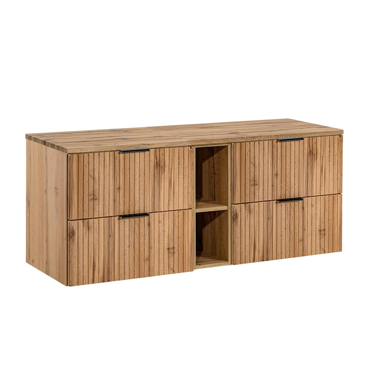 - Meuble sous-vasque 140cm 2 niches naturel