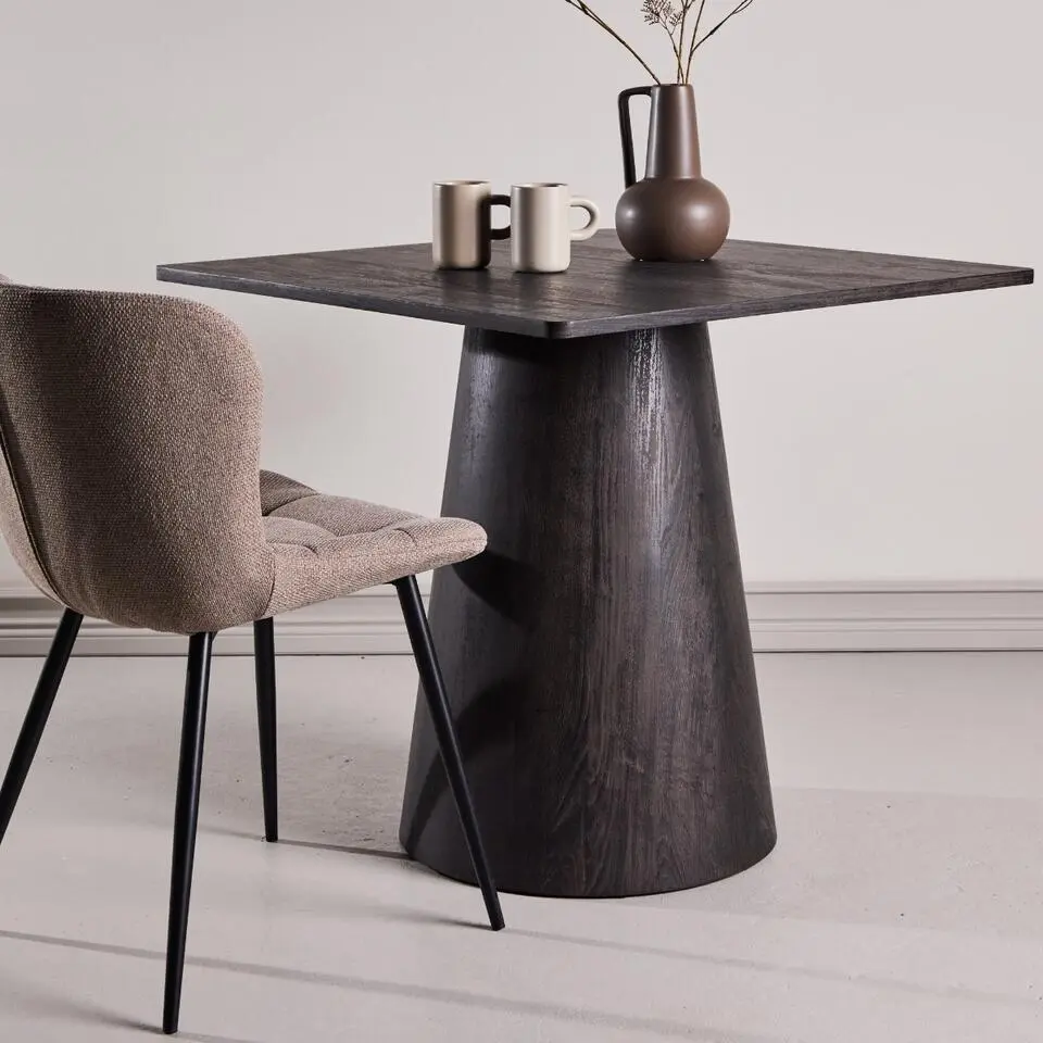 Eettafel Vierkant Donkerbruin - 80x80x75cm - Lanzi