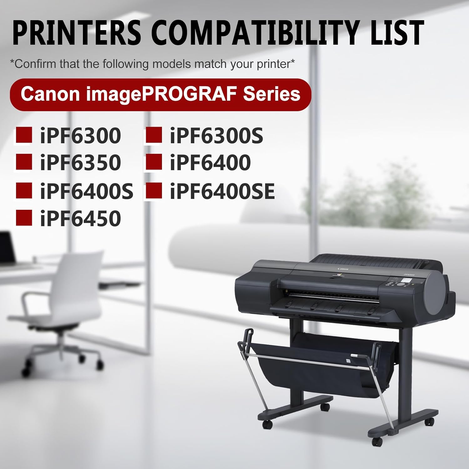 PFI106 Ink Cartridge Set PFI-106 Remanufactured Ink Tank for Canon imagePROGRAF iPF6300 iPF6300S iPF6350 iPF6400 iPF6400S iPF6400SE iPF6450 (12Pack  MBK BK PGY C M Y PM PC BL GR RED GY)