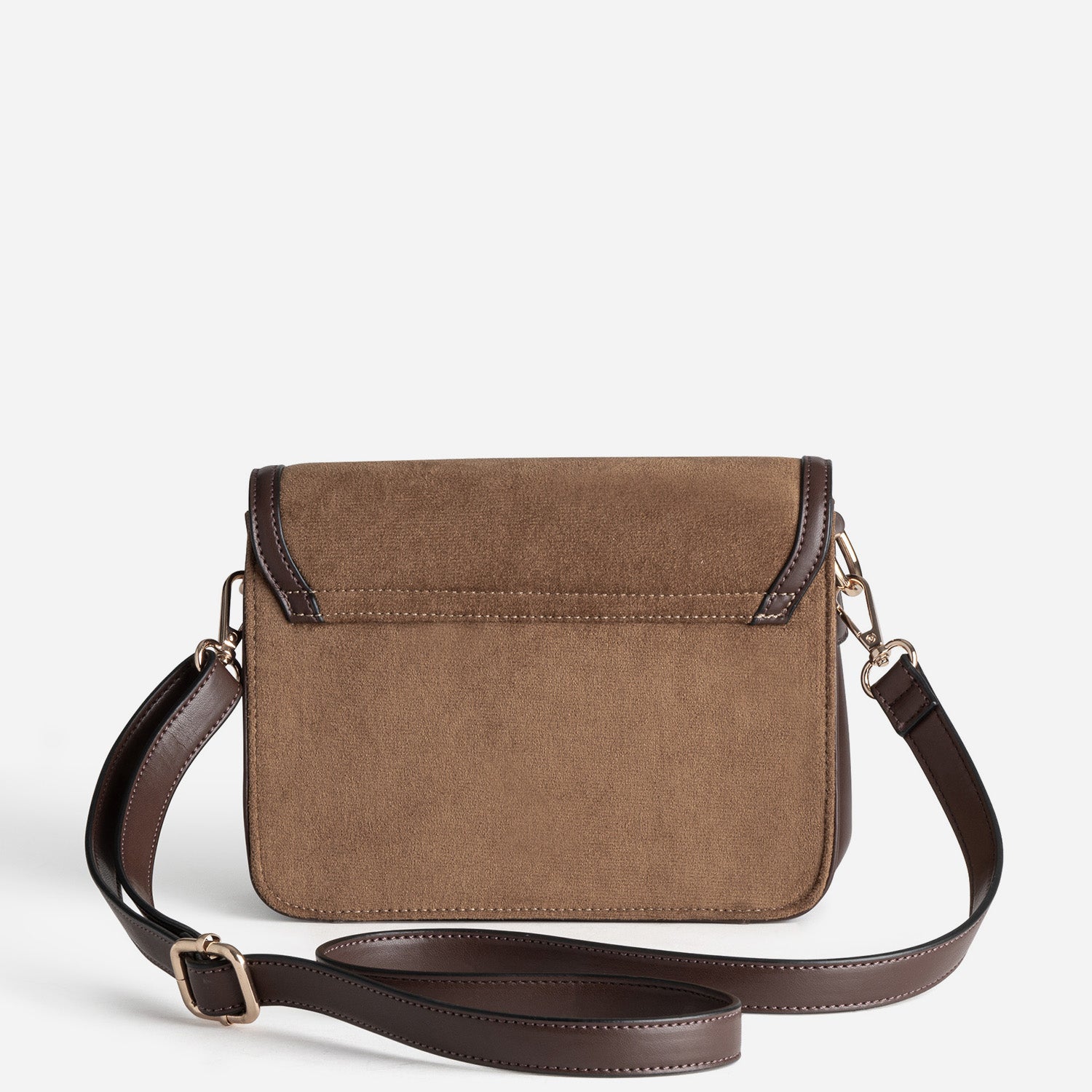 Sac à main marron bi-matière