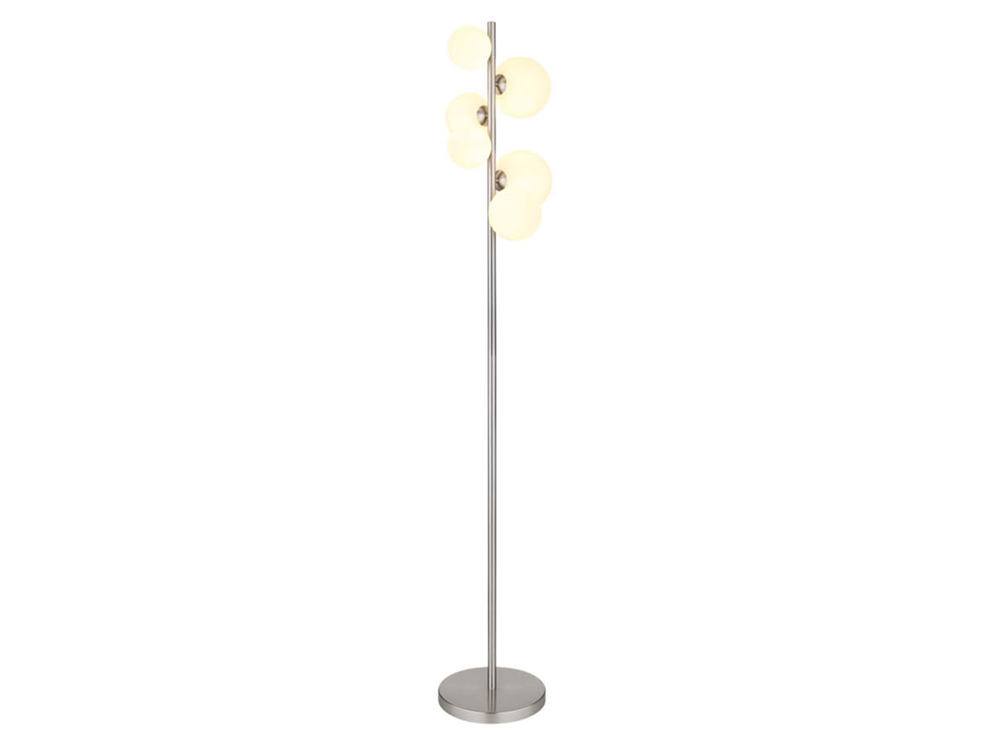 Lampa podłogowa Riha LED 6-punktowa metalowa srebrna