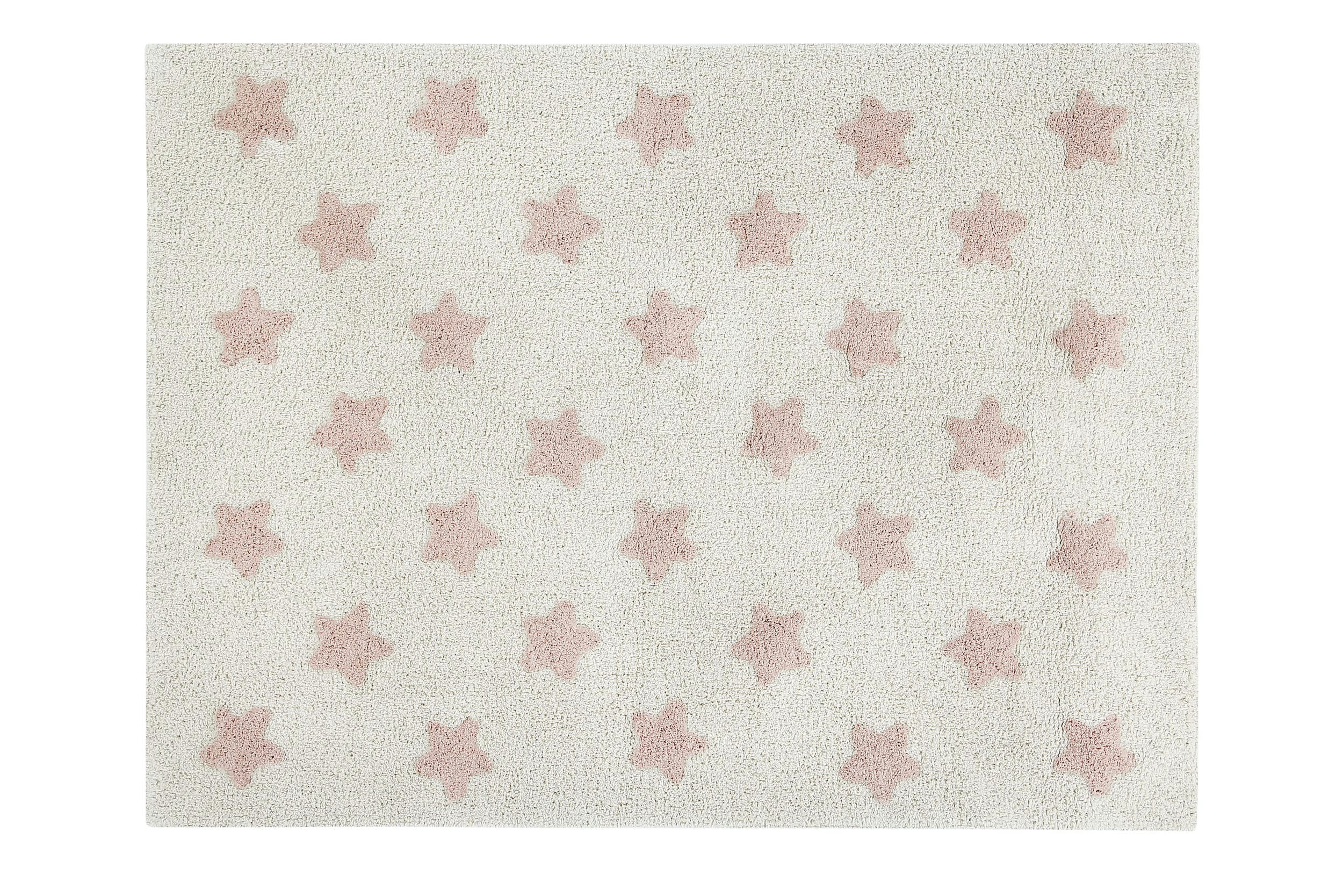 ÉTOILES - Tapis coton lavable étoiles nude 120x160cm