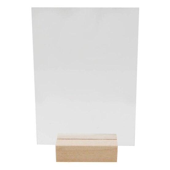 Clear Rectangle Acrylic Table Sign 20cm