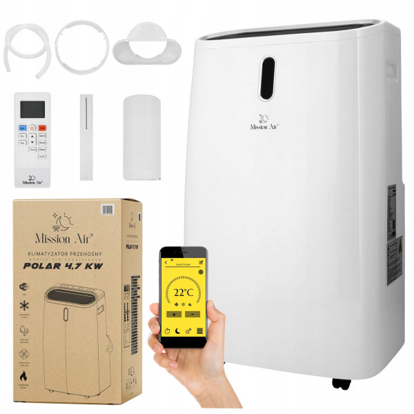 Klimatyzator przenośny Mission Air POLAR 4,7kW osuszacz grzanie WIFI