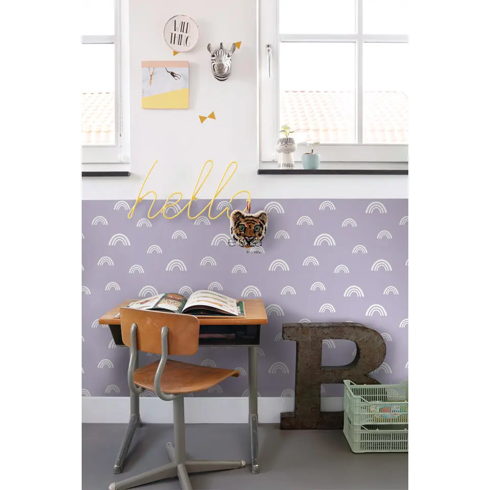 ESTAhome behang regenboogjes lila paars - 50 x 900 cm