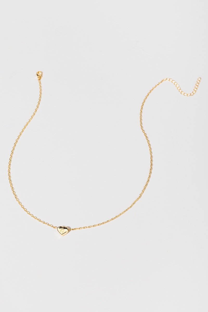 Initial Heart Pendant Necklace