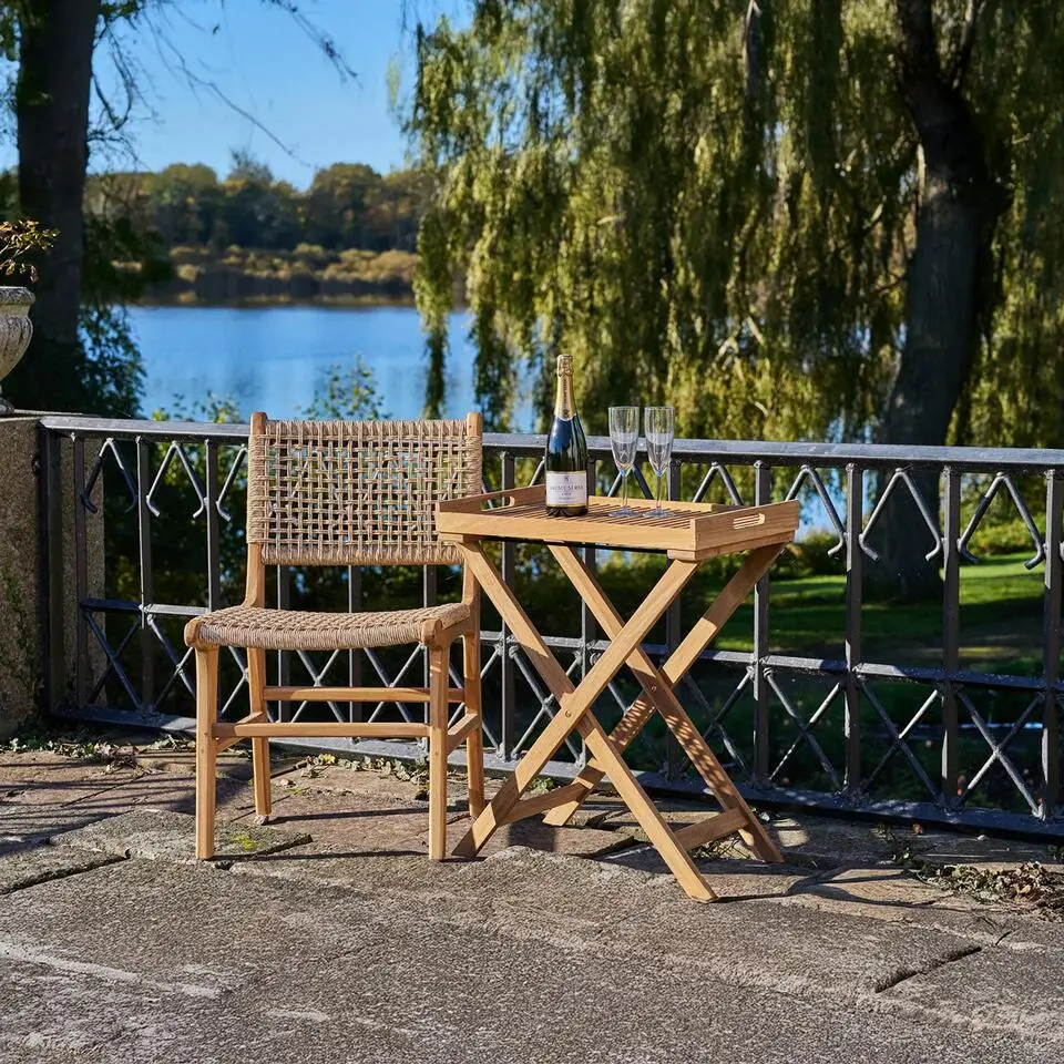 Artichok Celeste Houten Bijzettafel Naturel - 60 x 40 cm