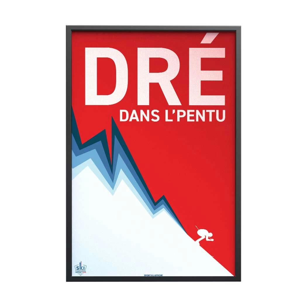SKI - Affiche Ski - Courchevel Méribel 2023 Dré dans l'pentu 40x60cm
