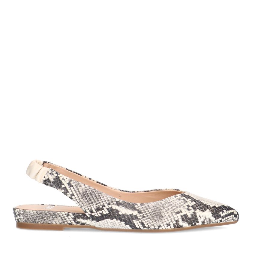 Manfield Slangenprint leren slingbacks