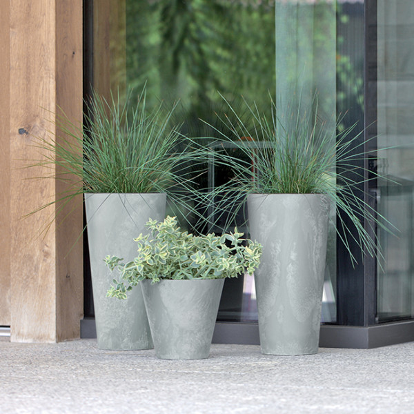 Donica ogrodowa Tubus Slim Beton Effect 29 cm beton PROSPERPLAST