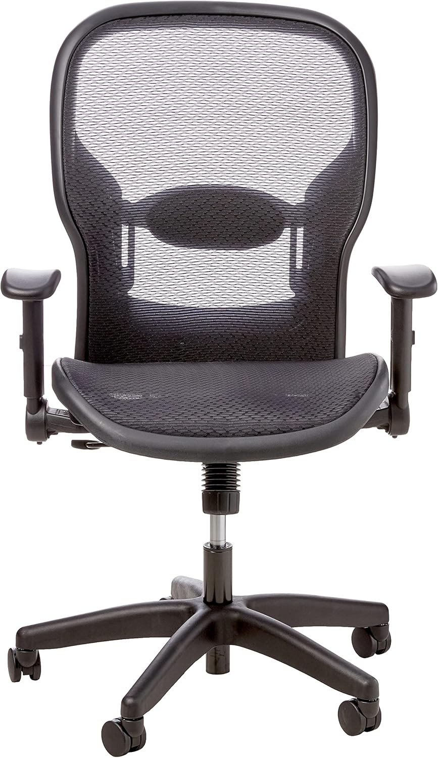 Space Seating 23 Series Professional Dark Air Grid Seat and Back Manager’s Office Chair with Adjustable Lumbar Support and Padded Arms, Black