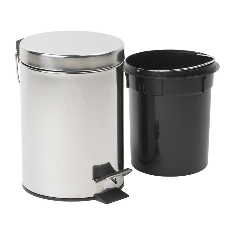 Mini pedaalemmer - 3 liter - zilver