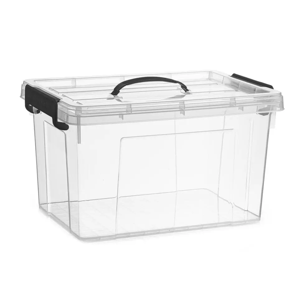 Plasticforte Opbergbox met deksel - grijs - 18.5L - kunststof
