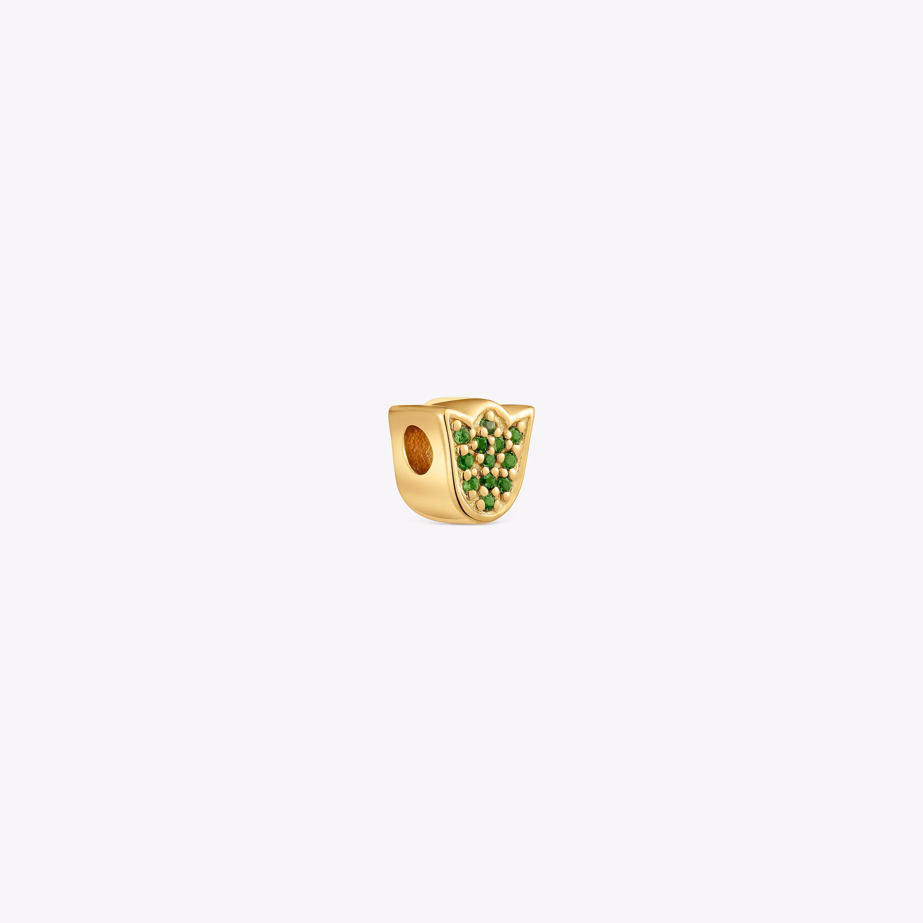 Charm TOUS 1950 tulipa con baño de oro 18 kt sobre plata y tsavoritas