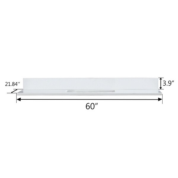 YASINU 60 inch Single Sink White Quartz Vanity Top(Not include cabinet)