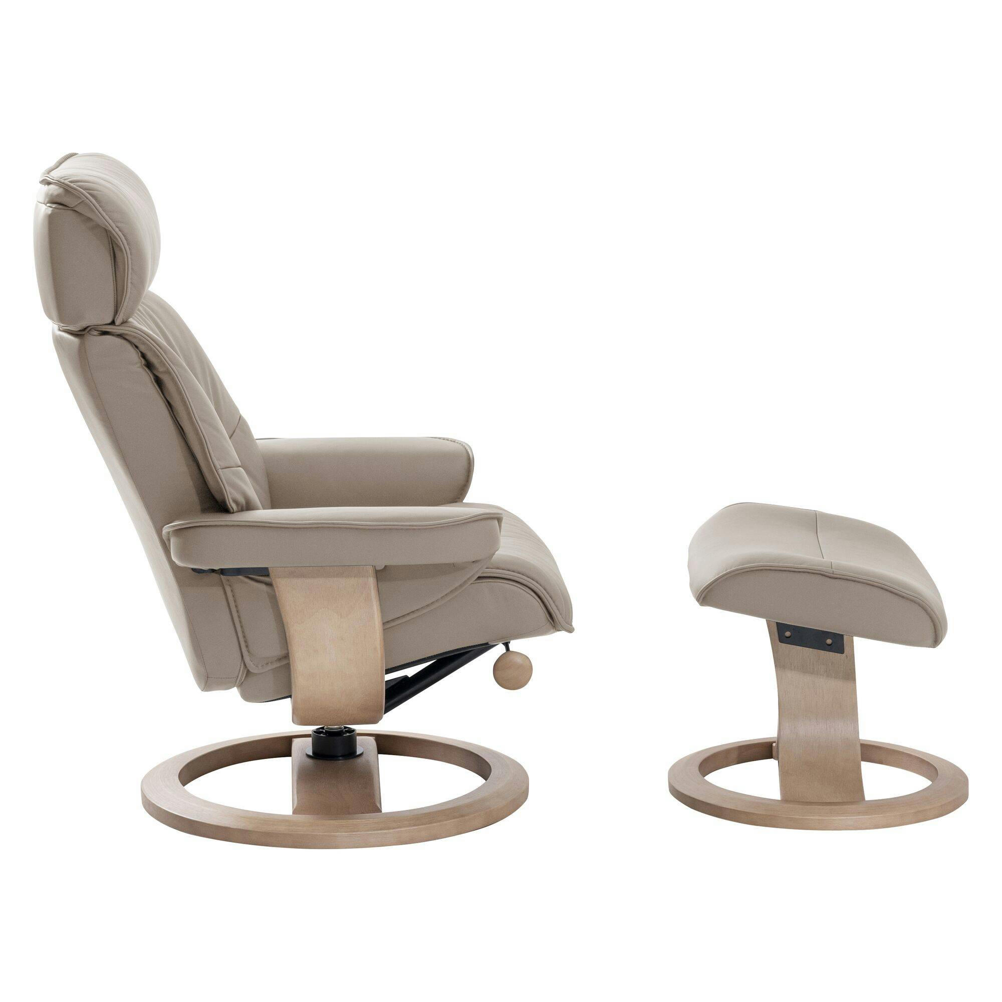 EDEN - Fauteuil de relaxation avec repose pieds en cuir beige