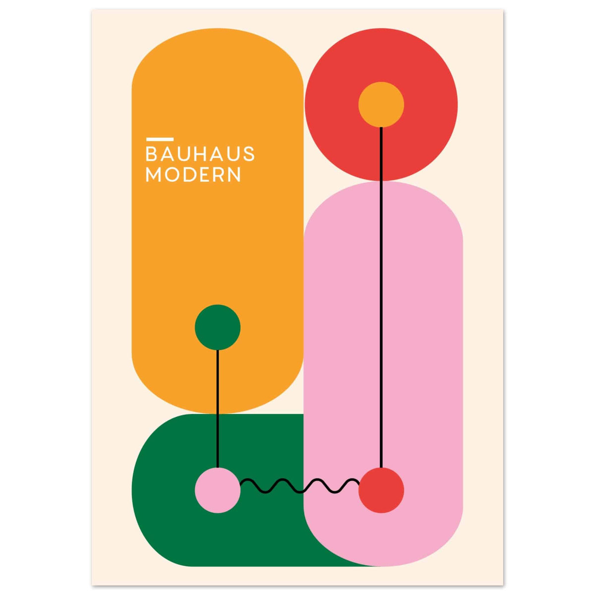 Artfulprints Poster Bauhaus - Modern art  - 50x70 cm - Meerkleurig