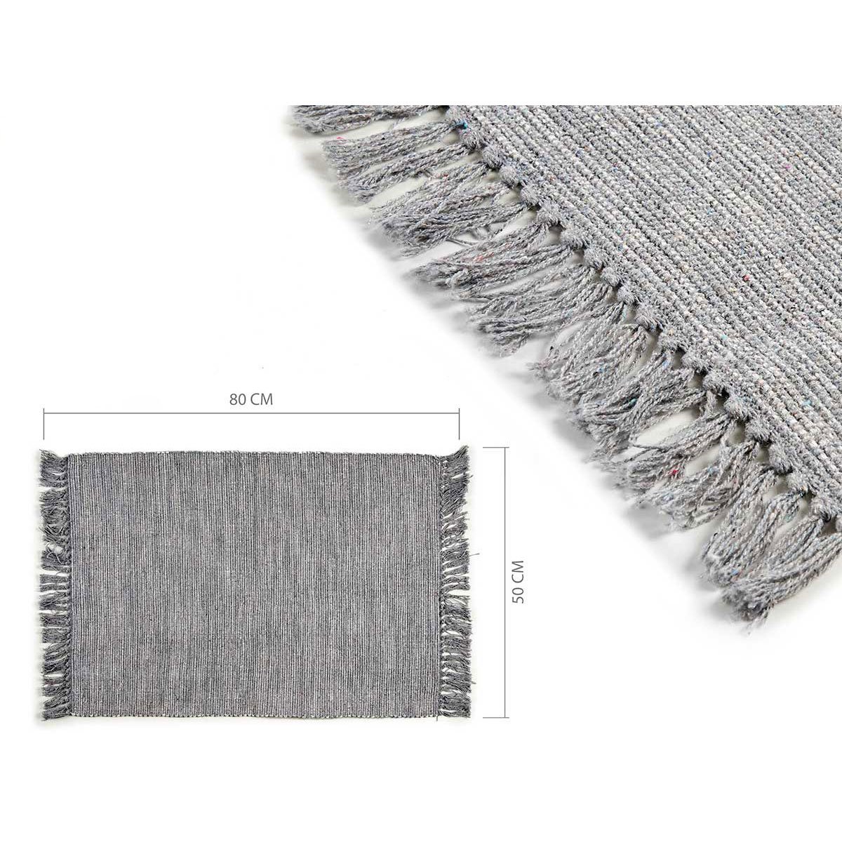Tapete cinza em algodão 50x80cm