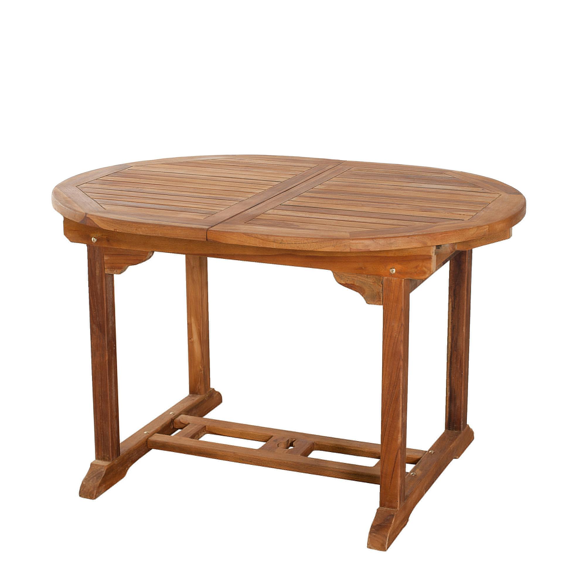Table de jardin en teck huilé ovale extensible 120/180x90x75 MACAO