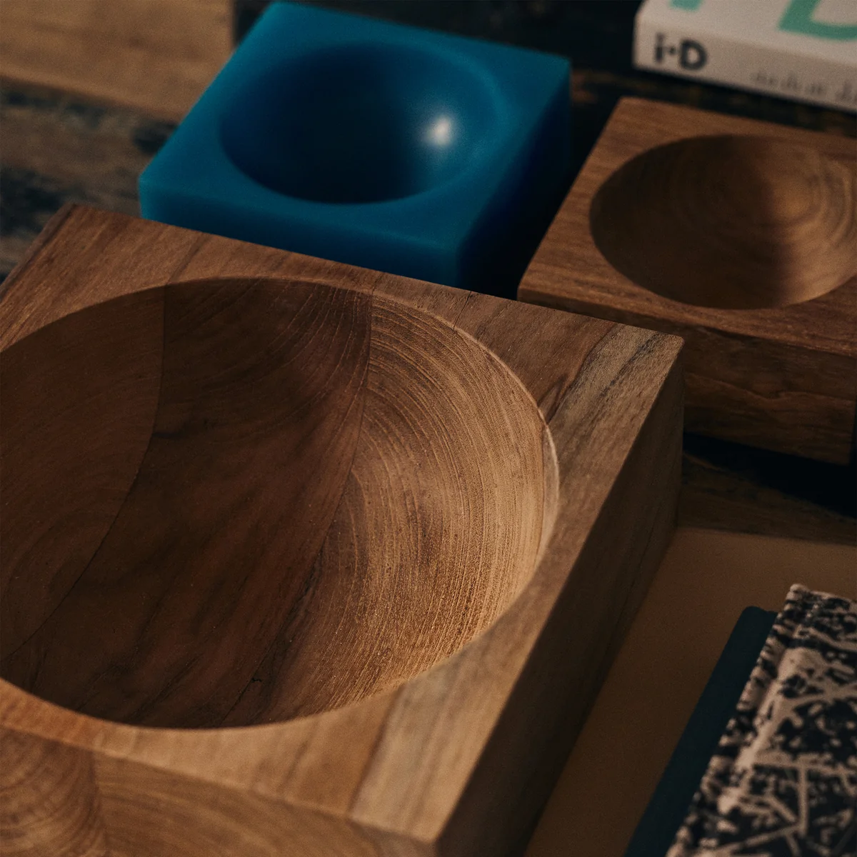 HKliving - Teak cube Schale