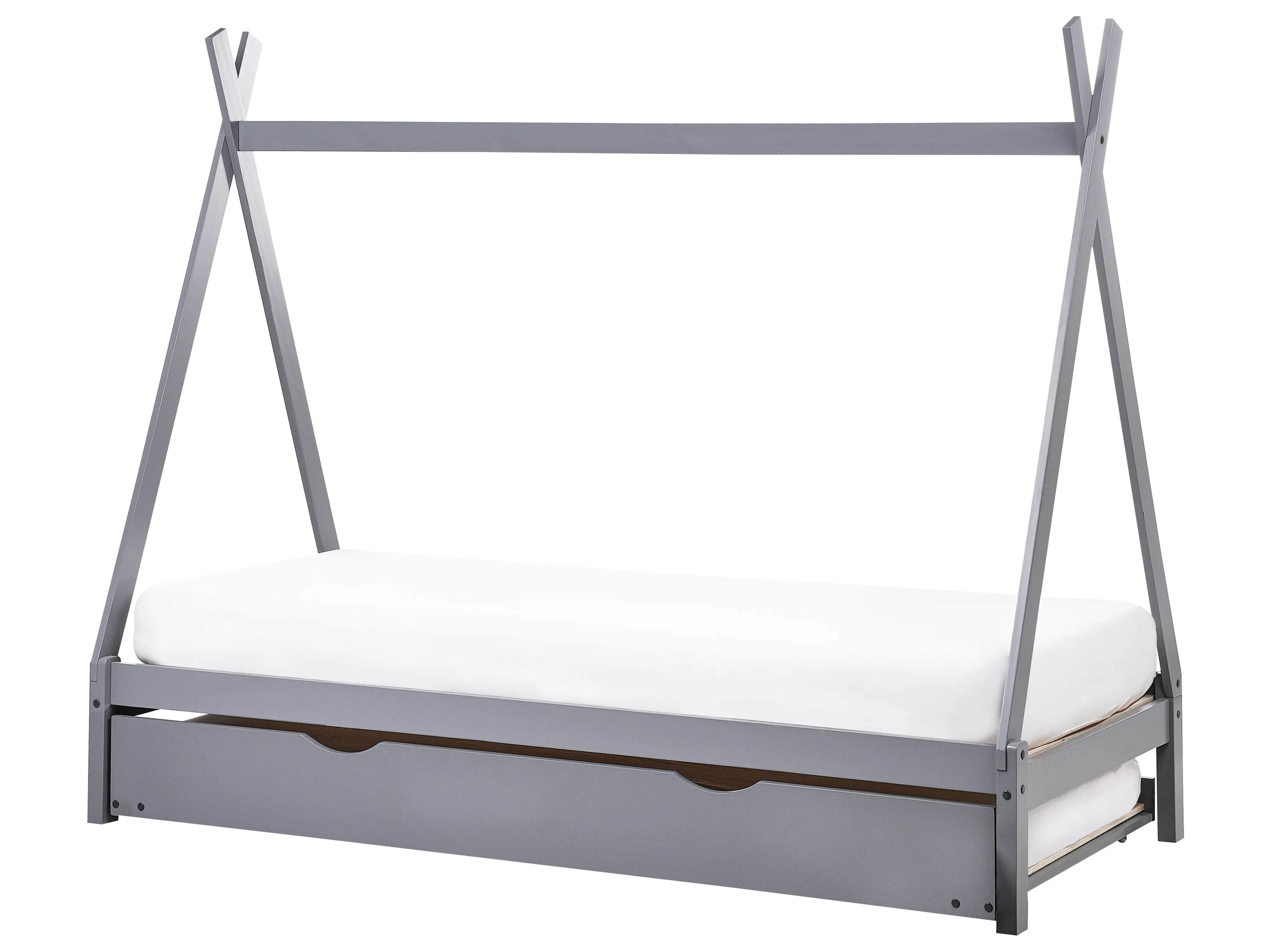 Kids Trundle Bed Pine Wood TALMONTIERS 90 x 200 cm (EU Single) Grey
