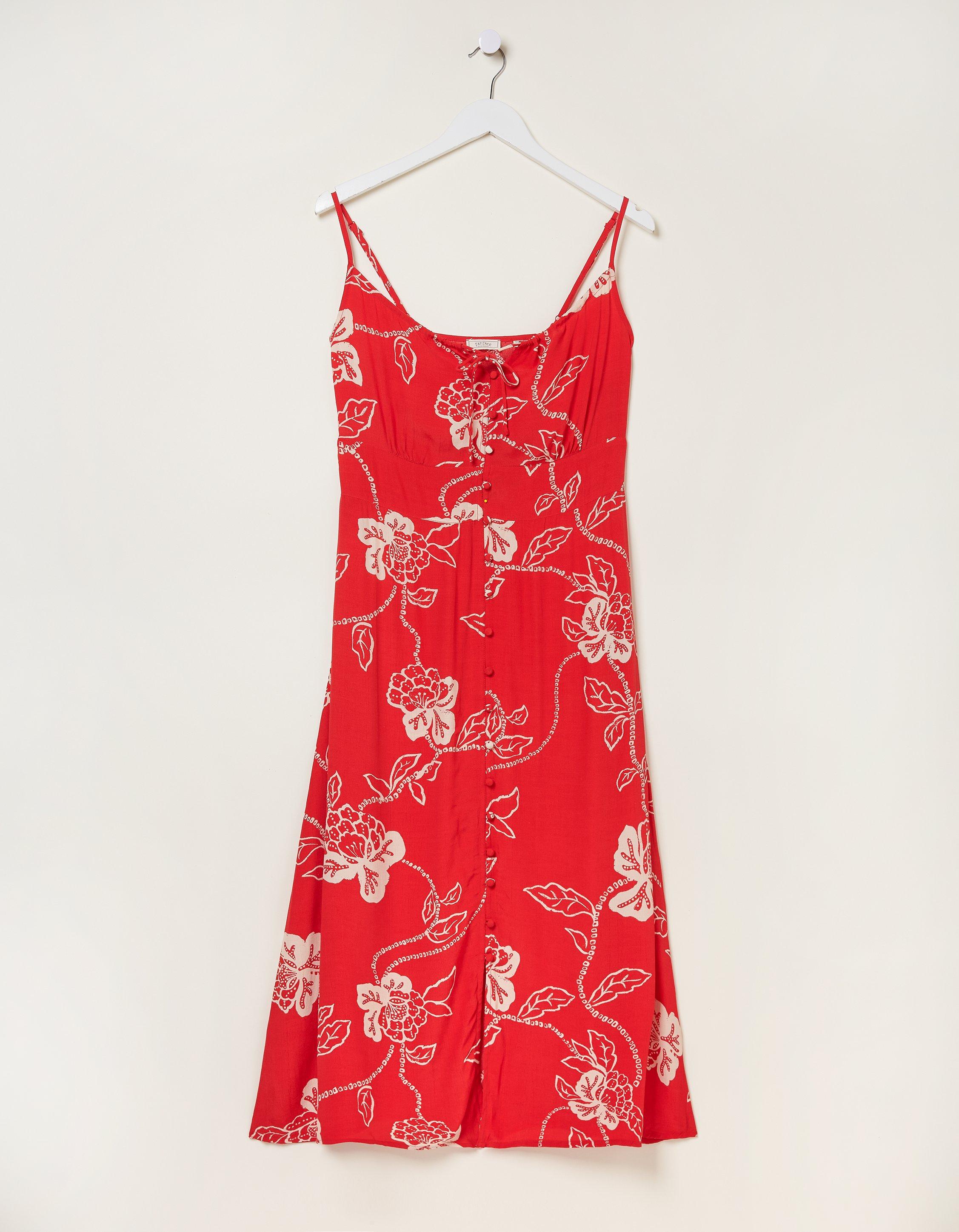 Ariel Batik Red Midi Dress