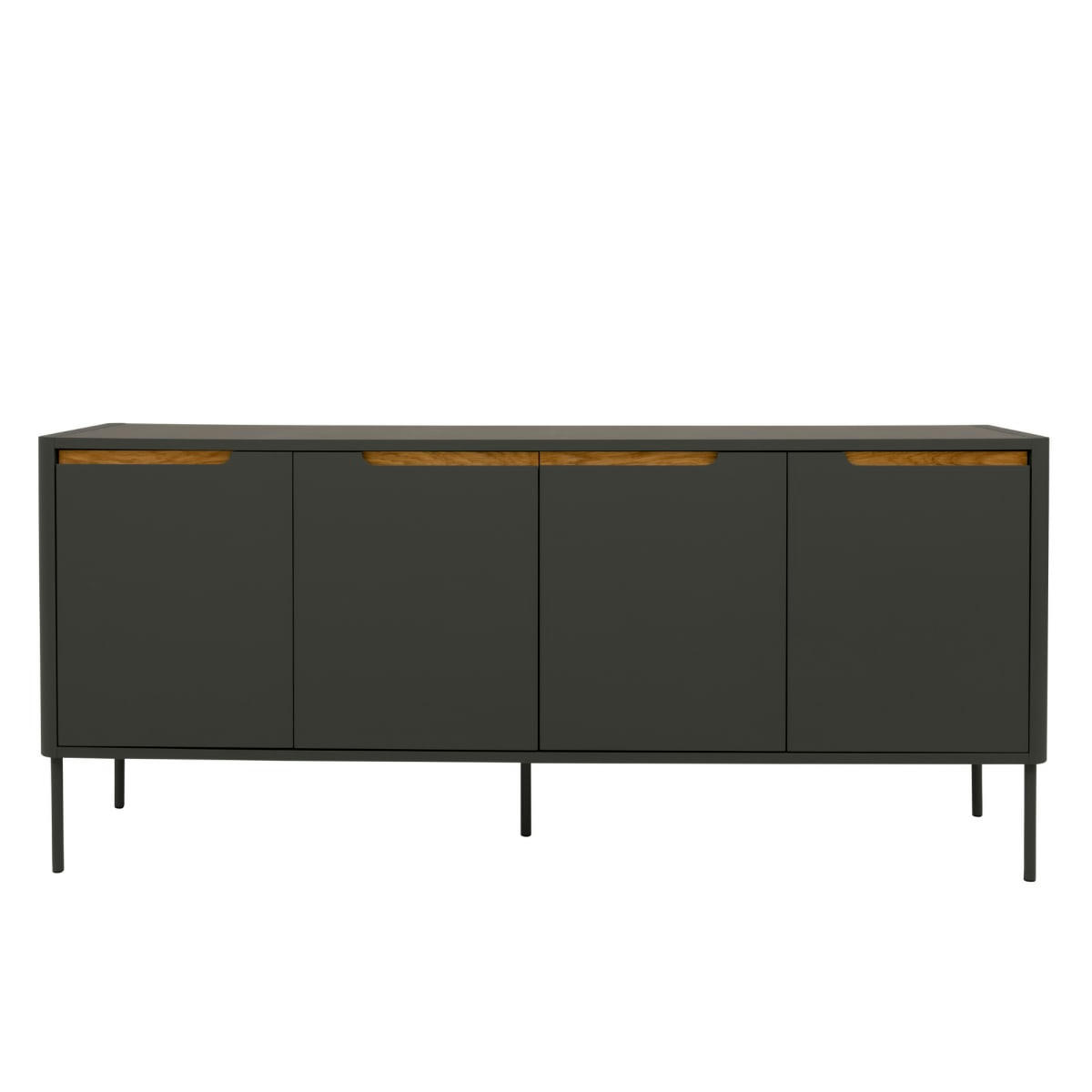 PATIPATI - Buffet bas moderne 4 portes en bois gris