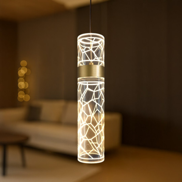 Lampa wisząca LAGOS złota LED 1x8W Neutralna biel 640lm Milagro