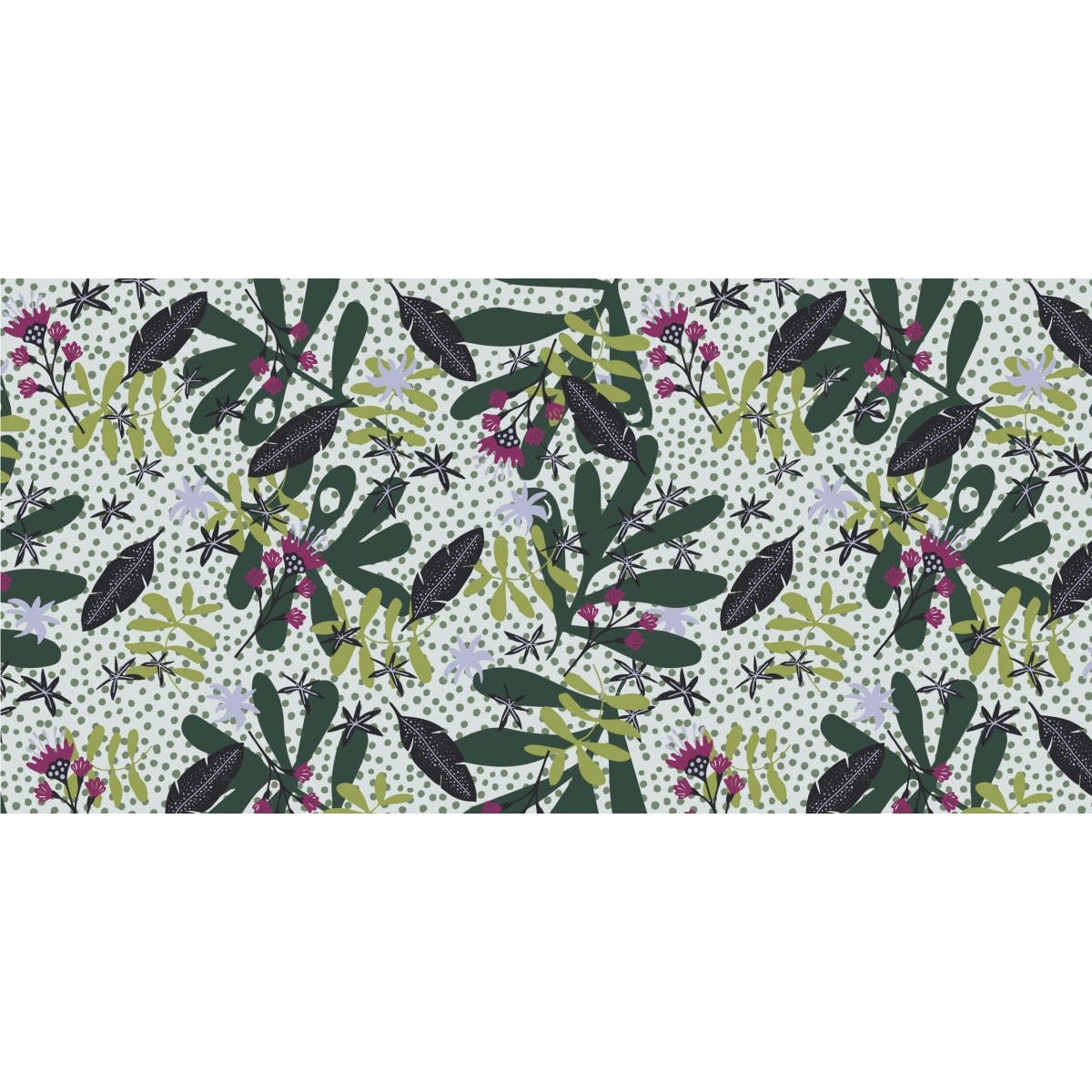 - Papier peint panoramique feuillage sauvage 255 x 250 cm