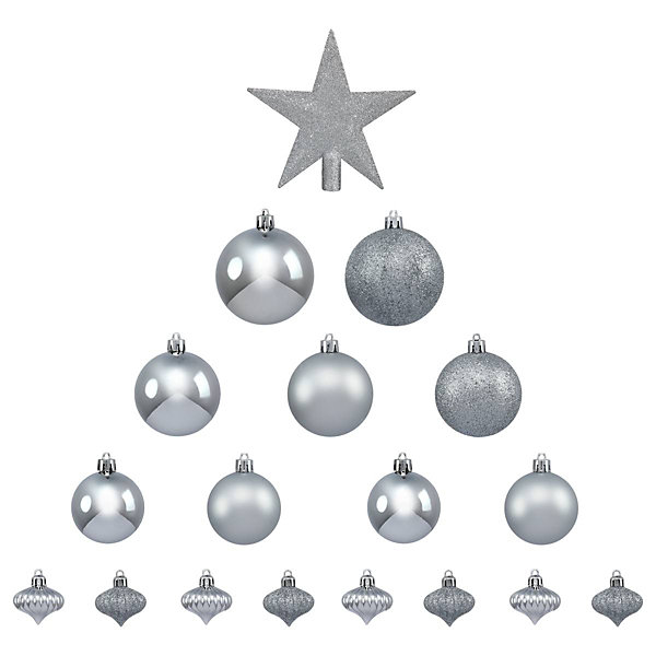 Kit de sapin colorama de noël 18 pièces argent - feeric lights &christmas