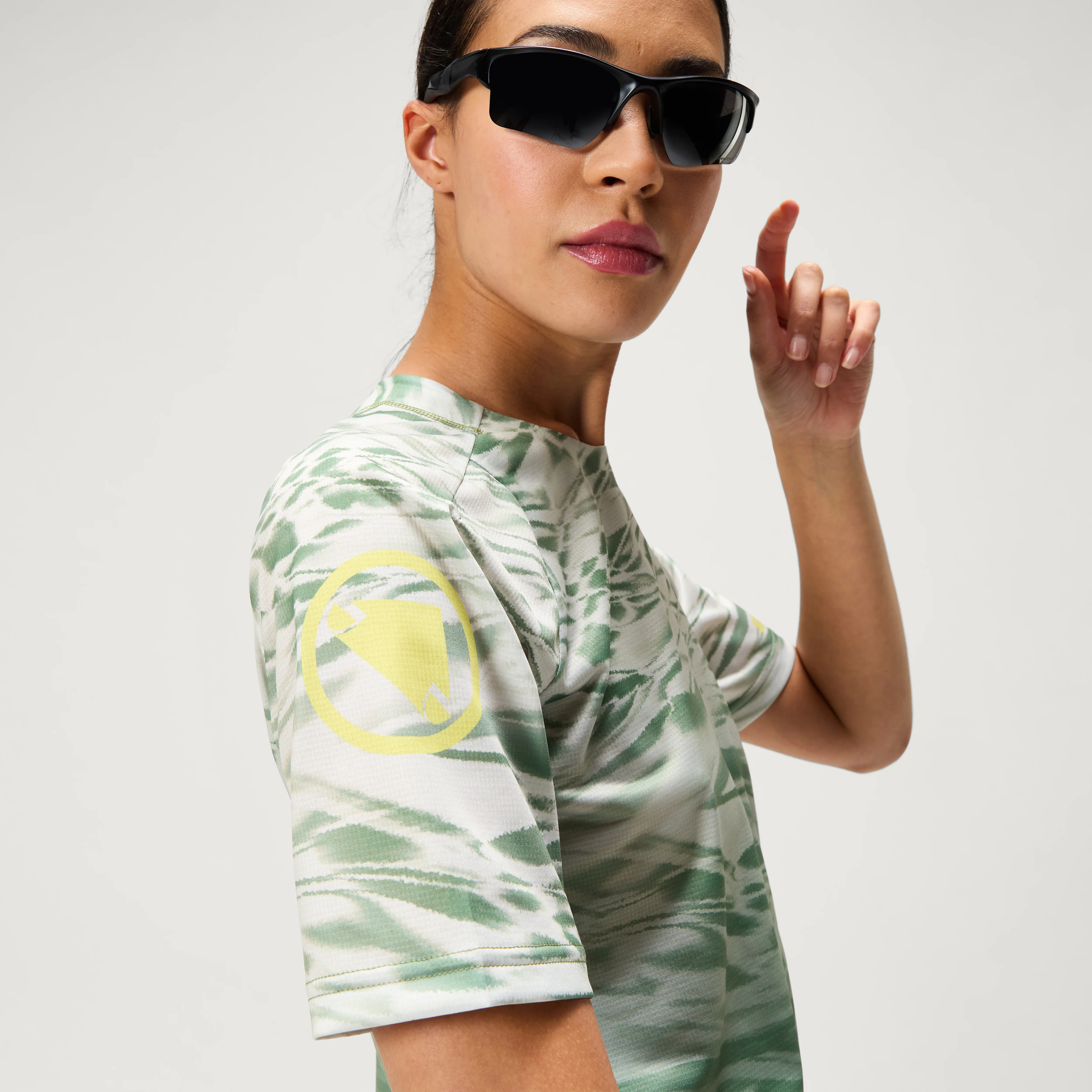 Women's Ltd Marble Print S/S Tee - Machair Green
