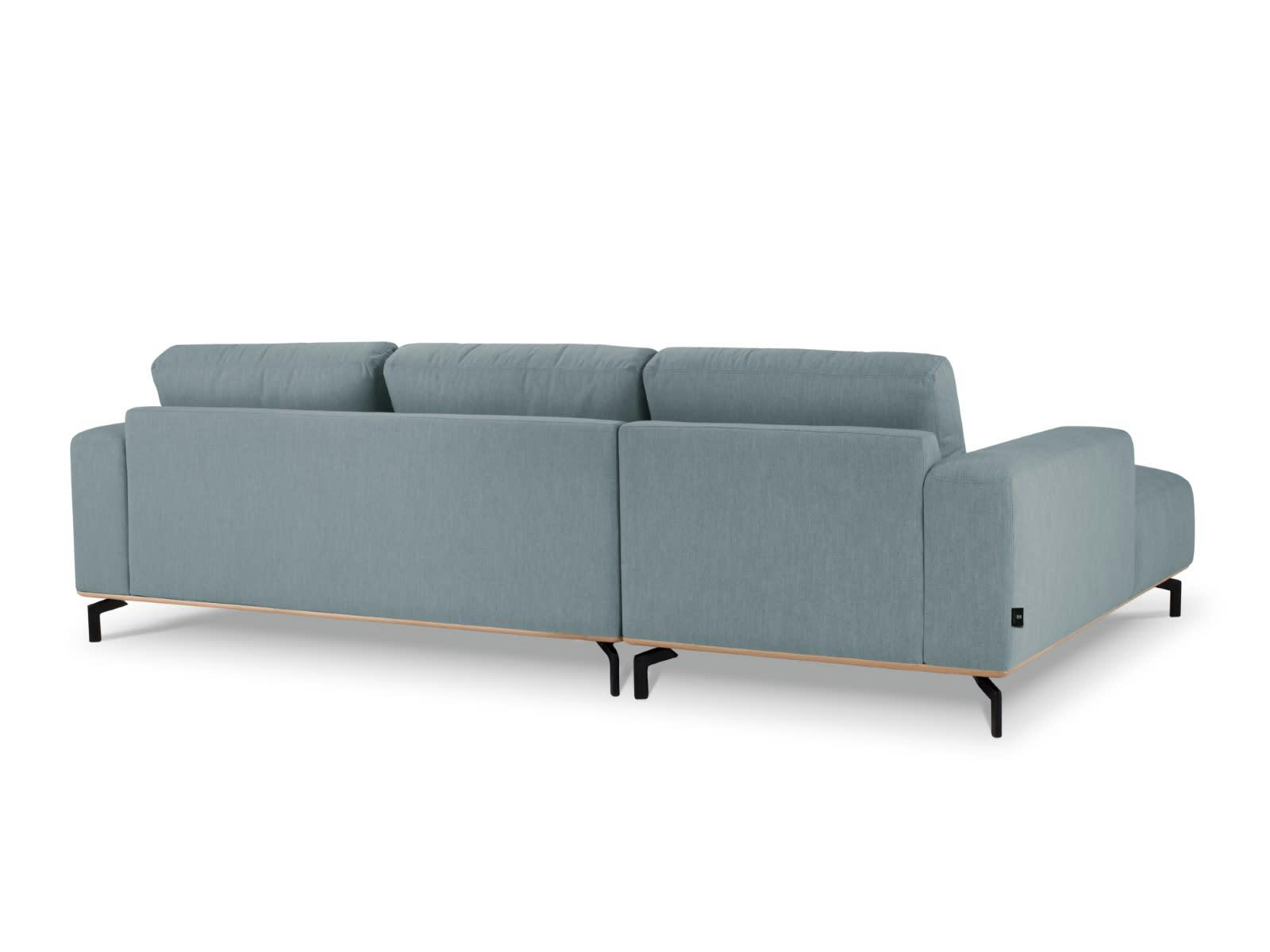 MARC - Canapé D'Angle Gauche 5 places en Tissu Structurel Bleu